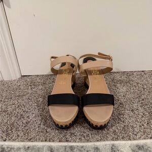 Salvatore Ferragamo Black and Cream Sandals